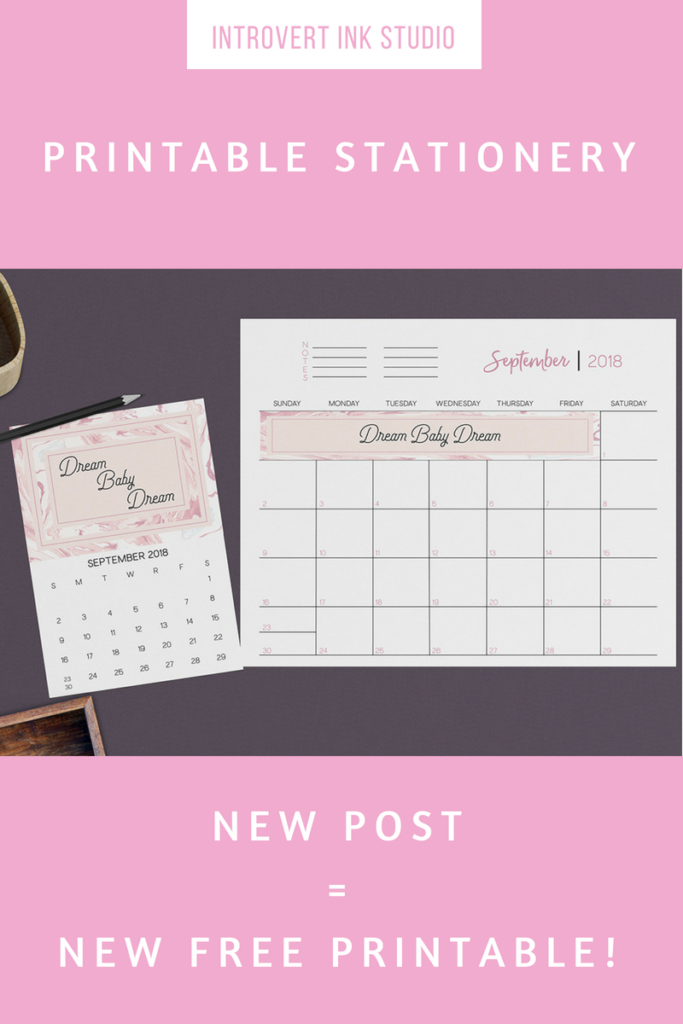 september 2018 calendar set