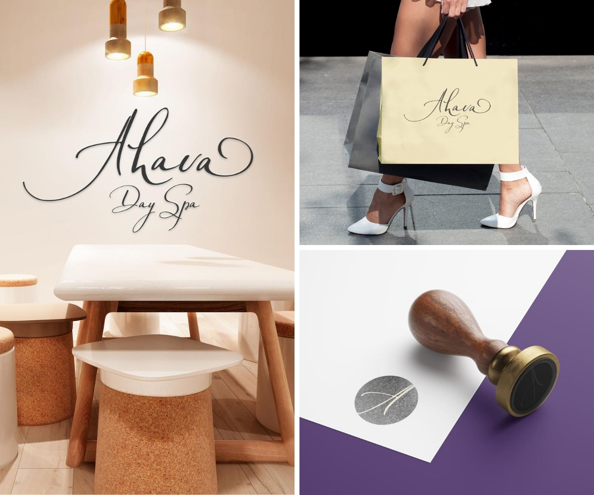 Ahava logo mockups